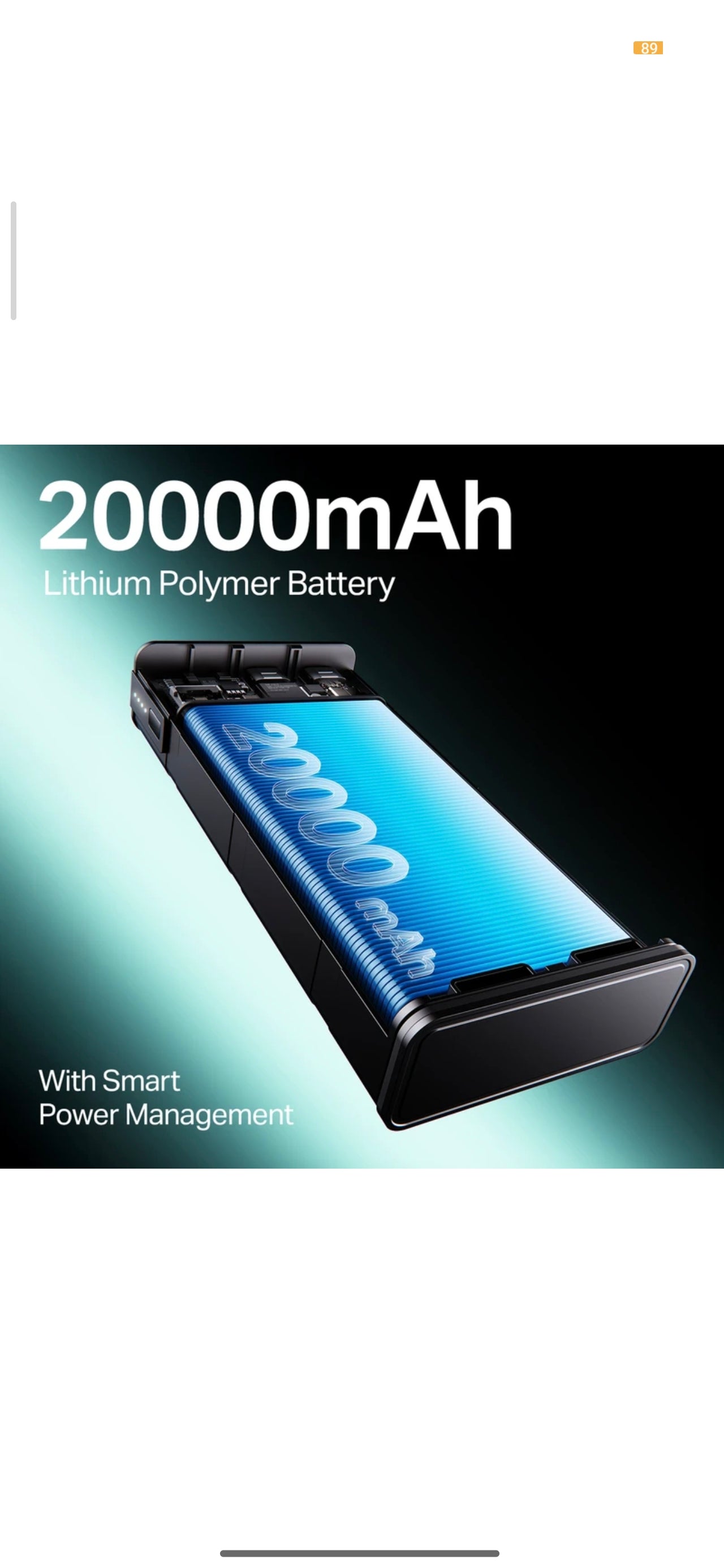boAt 20000 mAh 22.5W Power Bank (Steel Blue, Lithium Polymer, Fast Charging, Quick Charge 3.0, Power Delivery 3.0 for Mobile & Tablet)