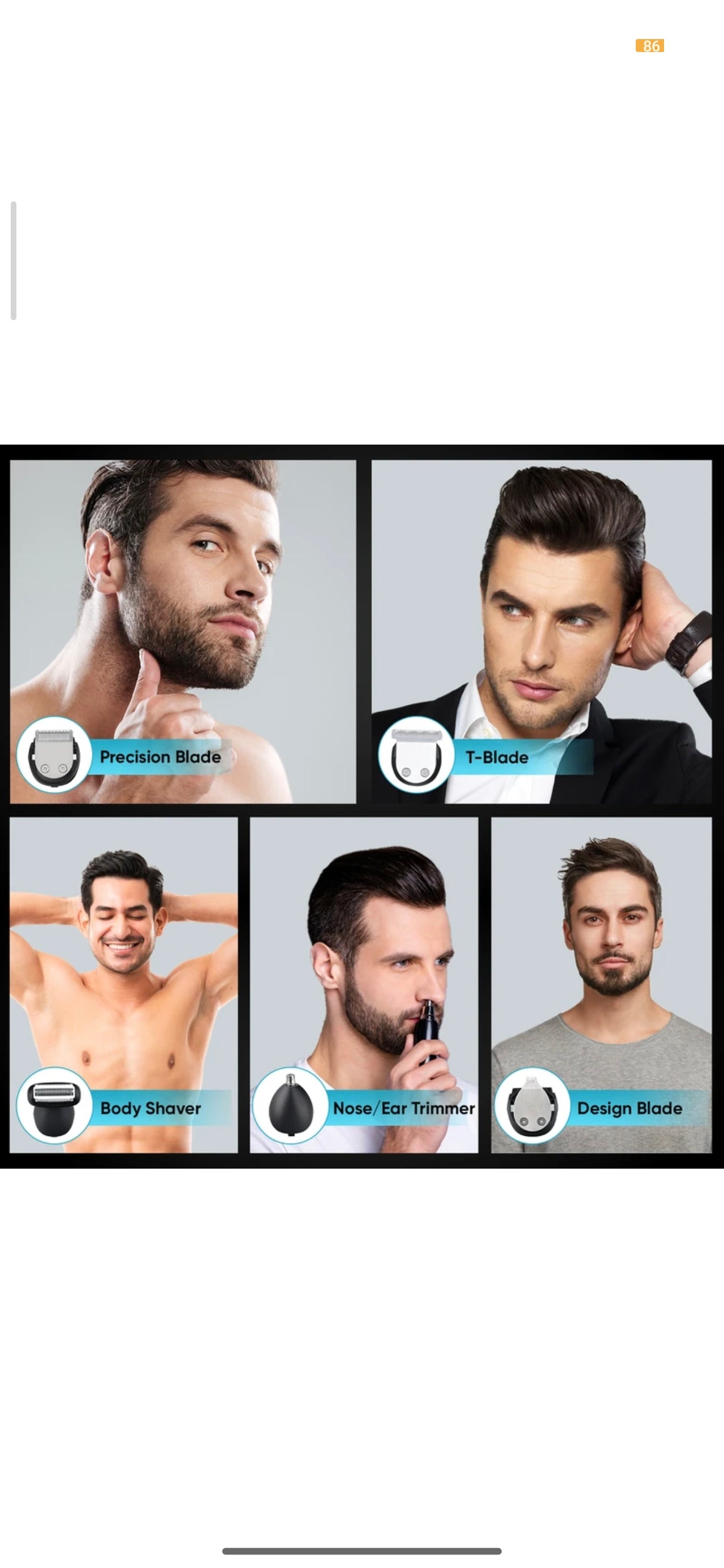 VEGA 9-in-1 Pro Multi Grooming Trimmer for Men (VHTH-32) – 150 min Runtime, 40 Length Settings, Black